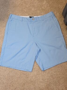 Magaschoni Sky Blue Flat Front Men's Shorts